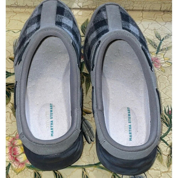 Easy Spirit 6M Martha Stewart Travelport 107 Slip Ons Mules Clogs Black Plaid - Picture 4 of 7